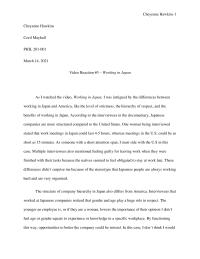 Working In Japan – Video Reaction Paper