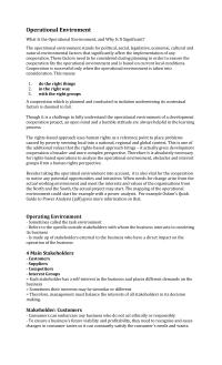 Operational Environment