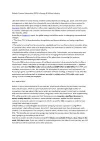 Robotic Process Automation (RPA) in Energy & Utilities Industry