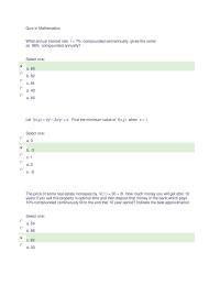 Mathematics Quiz