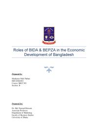 Roles Of Bida & Bepza In The Economic Development Of Bangladesh