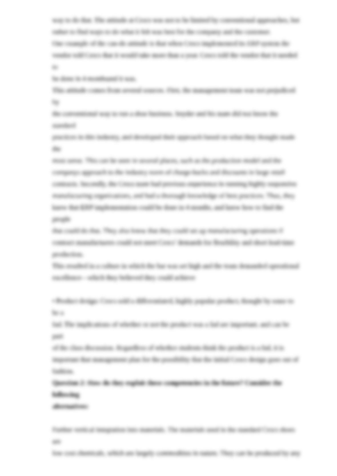 Crocs case study answers image