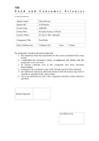 Food and consumer sciences