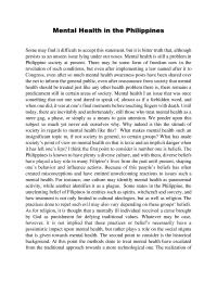 Mental Health In The Philippines