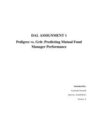 Pedigree Vs. Grit: Predicting Mutual Fund Manager Performance
