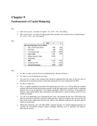 Chapter 9 Fundamentals Of Capital Budgeting Solutions