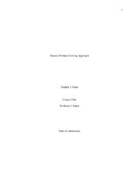 Huawei Problem Solving Approach