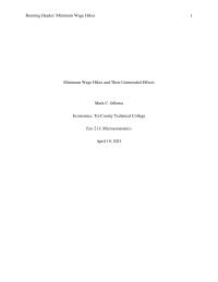 The Effects Of Minimum Wage Hikes