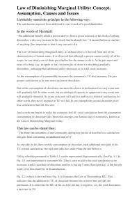 Economics Law of Diminishing