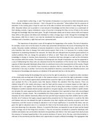 Education And Its Importance