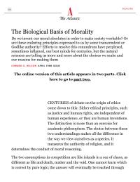 The Biological Basis Of Morality