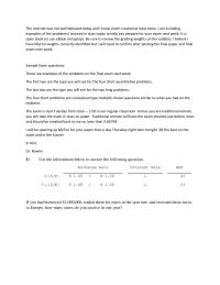 Sample Exam Notes