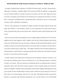 Article review ARTICLE REVIEW OF