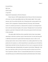 Interpersonal Communication In Brokeback Mountain