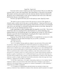 Equal Pay: Equal Work
