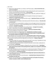 Quiz Quiz 1 Set A1 Which of the