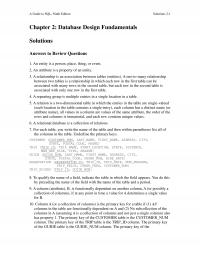 Programming Languages Chapter 2 Homework Guide Sql Ninth Edition Solutions Database Design Fundamentals Solutions Answers Review