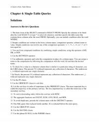 Programming Languages Chapter 4 Homework Guide Sql Ninth Edition Solutions Singletable Queries Solutions Answers Review Questions