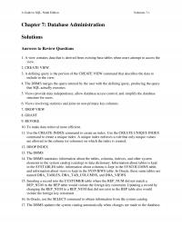 Programming Languages Chapter 7 Homework Guide Sql Ninth Edition Solutions Database Administration Solutions Answers Review Questions