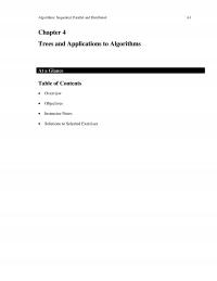 Algorithms Chapter 4 Algorithms Sequential Parallel And Distributed Trees And Applications Algorithms Glance Table