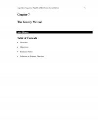 Algorithms Chapter 7 Algorithms Sequential Parallel And Distributed Second Edition The Greedy Method Glance