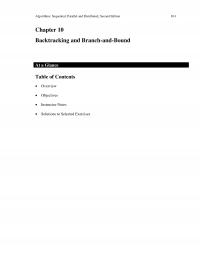 Algorithms Chapter 10 Algorithms Sequential Parallel And Distributed Second Edition Backtracking And Branchandbound Glance
