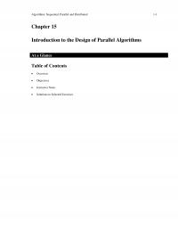 Algorithms Chapter 15 Algorithms Sequential Parallel And Distributed Introduction The Design Parallel Algorithms Glance