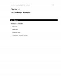Algorithms Chapter 16 Algorithms Sequential Parallel And Distributed Parallel Design Strategies Glance Table Contents