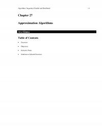 Algorithms Chapter 27 Algorithms Sequential Parallel And Distributed Approximation Algorithms Glance Table Contents Overview