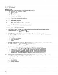 Civil Engineering Chapter 5 Identify in which project phase the following work would cover