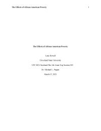 The Effects Of African American Poverty