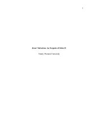 Jesus’ Salvation: An Exegesis Of John 21