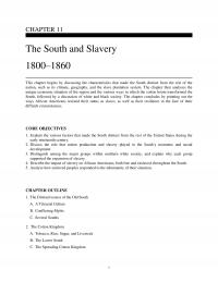 History Chapter 11 The South And Slavery This Begins Discussing The Characteristics That