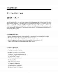 History Chapter 15 Reconstruction After The American Civil War The South Struggled Amid Economic