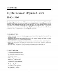 History Chapter 16 Big Business And Organized Labor The Begins With Discussion The
