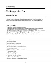 History Chapter 20 The Progressive Era This Covers The Origin Goals And Results
