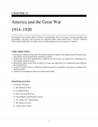 History Chapter 21 America And The Great War This Covers Foreign Affairs Wilsons