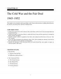 History Chapter 25 The Cold War And The Fair Deal This Covers Domestic