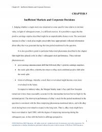 Finance Chapter 5 Inefficient Markets And Corporate Decisions Inefficient Markets And Corporate Decisions