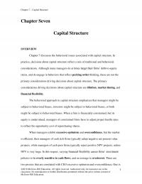 Finance Chapter 7 Capital Structure Seven Capital Structure Overview Discusses The Behavioral
