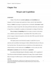 Finance Chapter 10 Mergers And Acquisitions Ten Mergers And Acquisitions Overview Describes