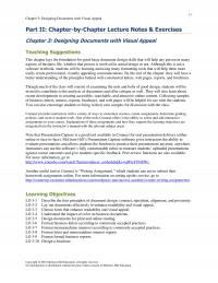 Business Communication Chapter 3 Designing Documents With Visual Appeal Part By Lecture Notes Amp Exercises