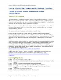 Business Communication Chapter 6 Building Positive Relationships Through Communication Part By Lecture Notes Amp Exercises