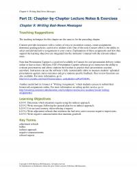 Business Communication Chapter 9 Writing Badnews Messages Part By Lecture Notes Amp Exercises Writing