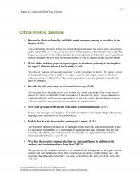 Business Communication Chapter 12 Creating The Right Type Report Criticalthinking Questions Discuss The Effects Formality