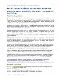 Business Communication Chapter 14 Putting Interpersonal Skills Work Conversations And Meetings Part By Lecture Notes