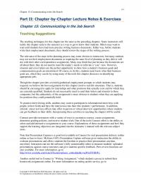 Business Communication Chapter 15 Communicating The Job Search Part By Lecture Notes Amp Exercises
