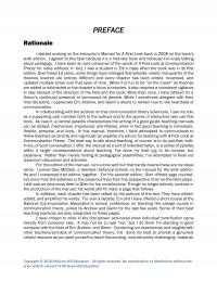 Speech Front Material_1_Preface Preface Rationale Started Working The Instructors Manual For First Look Back The