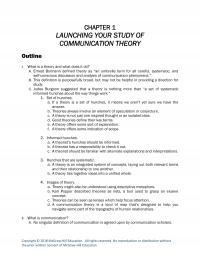 Speech Chapter 1 Launching Your Study Communication Theory Outline What Theory And What Does