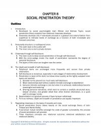 Speech Chapter 8 Social Penetration Theory Outline Introduction Developed Social Psychologists Irwin Altman And